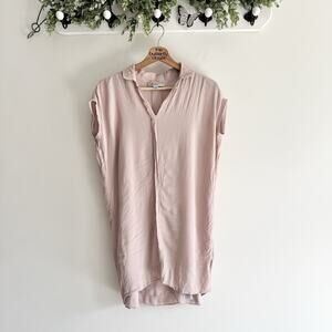 AllSaints Blush Pink Cap Sleeve Mini V Neck Dress Viscose R8008